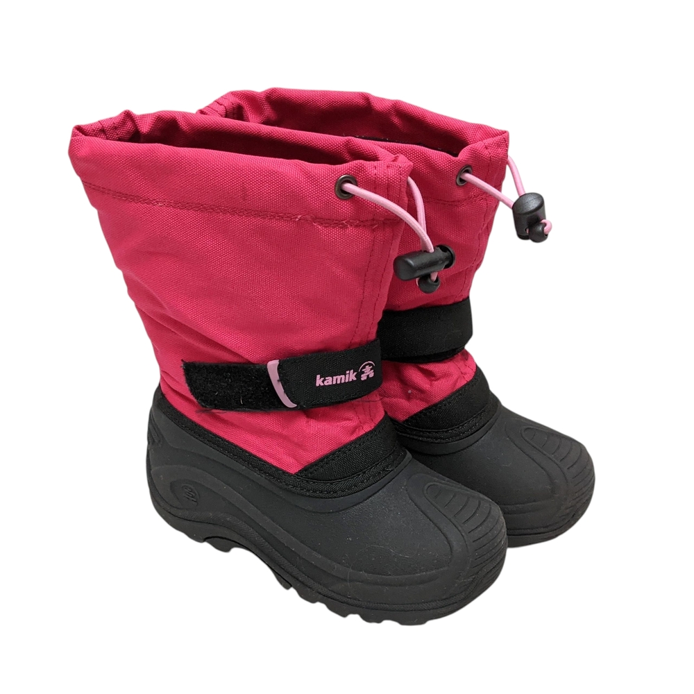 Kamik Pink and Black Kids Snow Boots